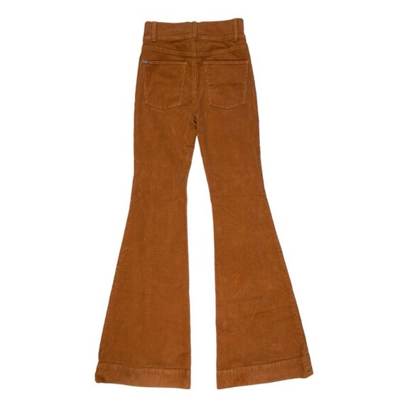 Alice Olivia Authentic Solid Bronze Brown Corduroy Flare Jeans Righ Rise 26 - Picture 5 of 9